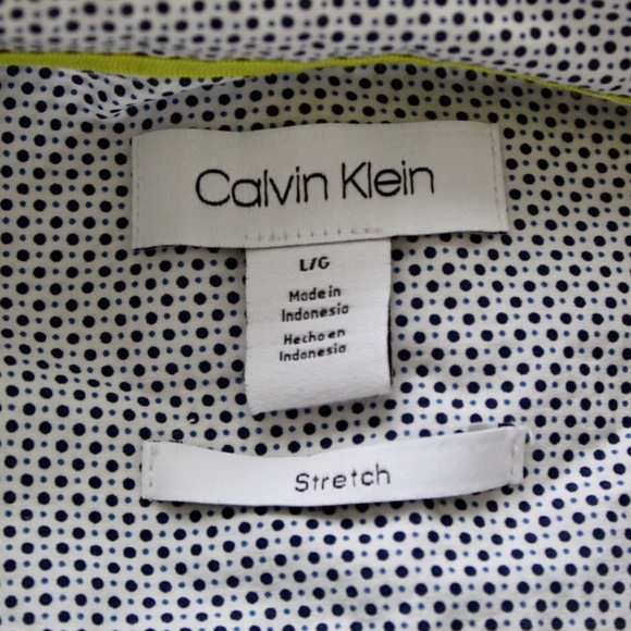 White & Navy Blue Polka Dot Short Sleeve Button Down Shirt - Picture 8 of 9